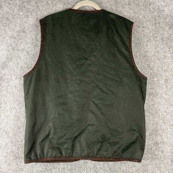 Vintage Cabelas Vest Mens XL Green Button Canvas Lined Workwear Utility Outdoor - Picture 10 of 15